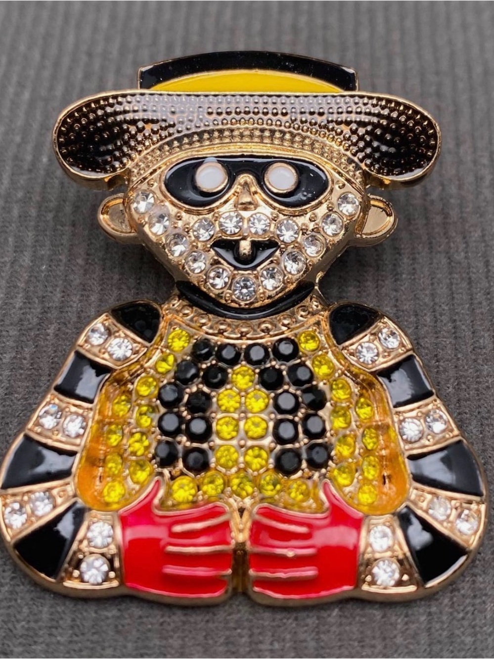 Colorful Rhinestone Clown Brooch Enamel Circus Pin Statement Costume Jewelry